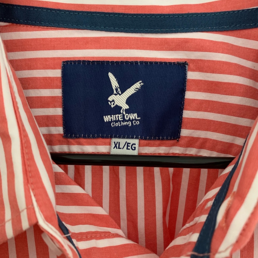 White Owl striped casual/ formal button down XL